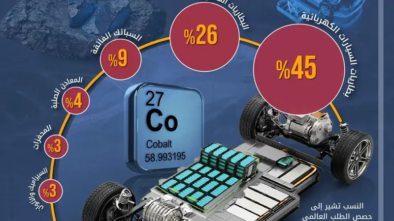 71% من الكوبالت العالمي يُستخدم في البطاريات