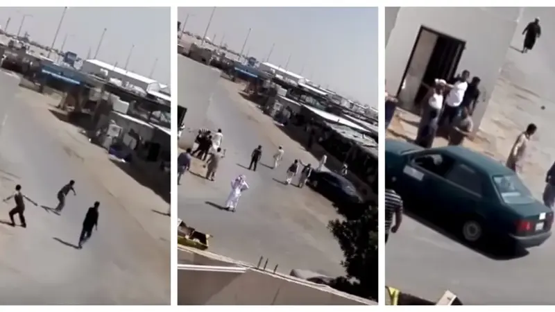 بالفيديو.. مضاربة بالأيدي والعصي بين سودانيين وآسيويين بالسعودية