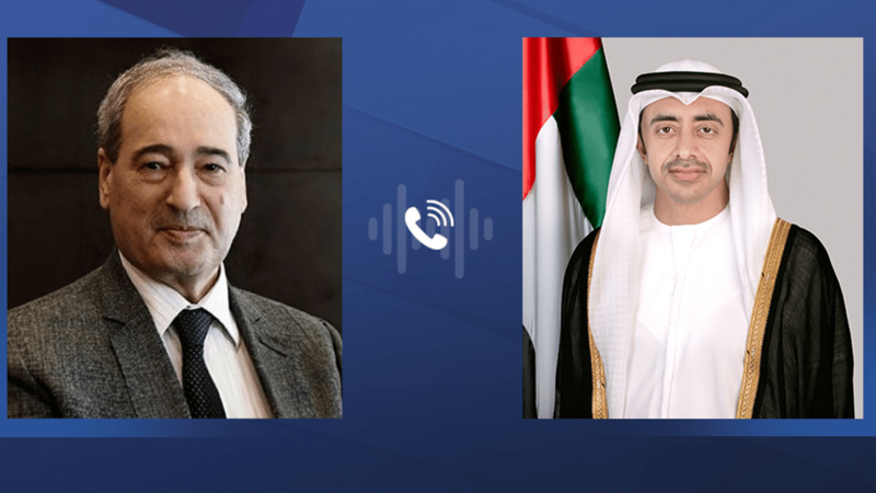 وزيرا خارجية الإمارات وسوريا يبحثان العلاقات الثنائية 