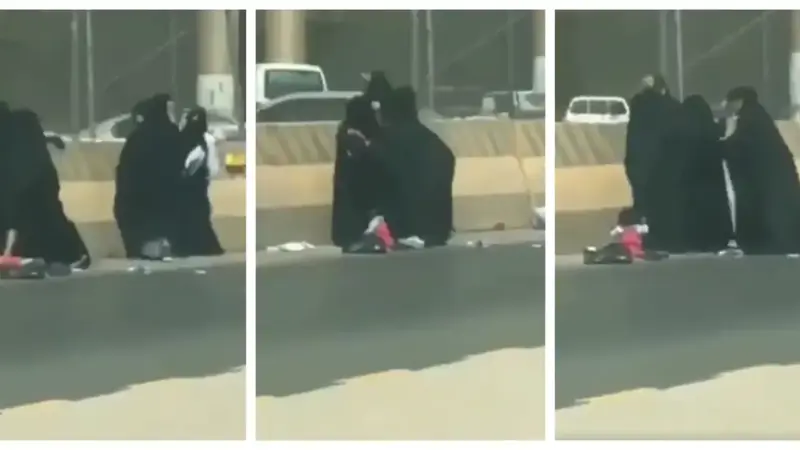 بالفيديو.. معركة شرسة بين متسولات في السعودية
