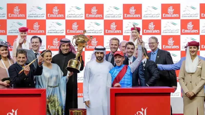 الجواد "كانتري غرامر" يتوج بكأس دبي العالمي للخيول