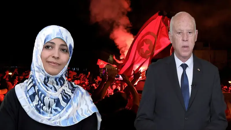 مهاجمة توكّل كرمان لقيس سعيّد تشعل غضب نشطاء تونسيين