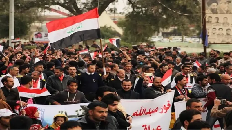 احتجاجات في البصرة العراقية ضد اتفاقية ملاحية مع الكويت‎